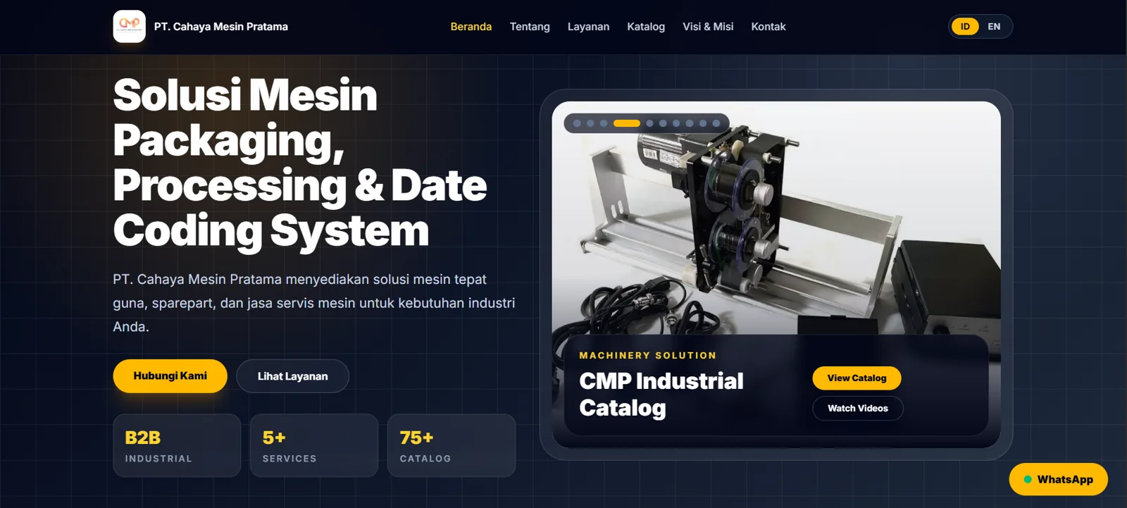Company Profile industrial website homepage